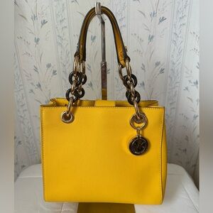 Michael Kors Yellow Saffiano Satchel